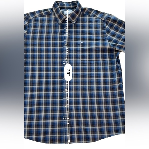 Southern Tide Mens Blue Grey Plaid Dress Shirt Long Sleeve Size Large - Picture 7 of 7